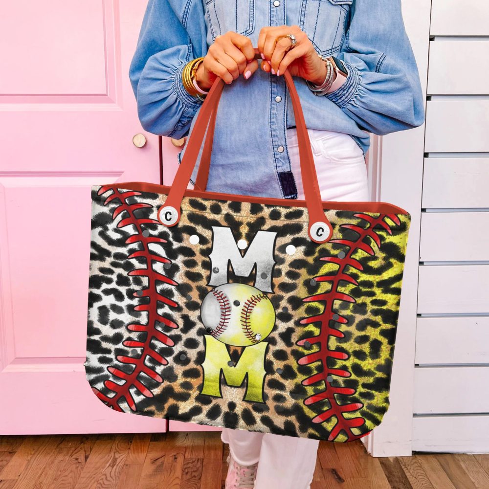 Baseball Mom Leopard Print Tote Bag - Stylish & Spacious Gift For Sports Moms - Image 4