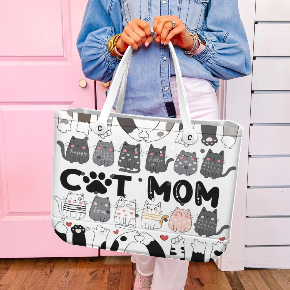 Bucket Tote Bag, Limited Edition Bogg Bag, Beach Bag Pawprints On My Heart - Image 3