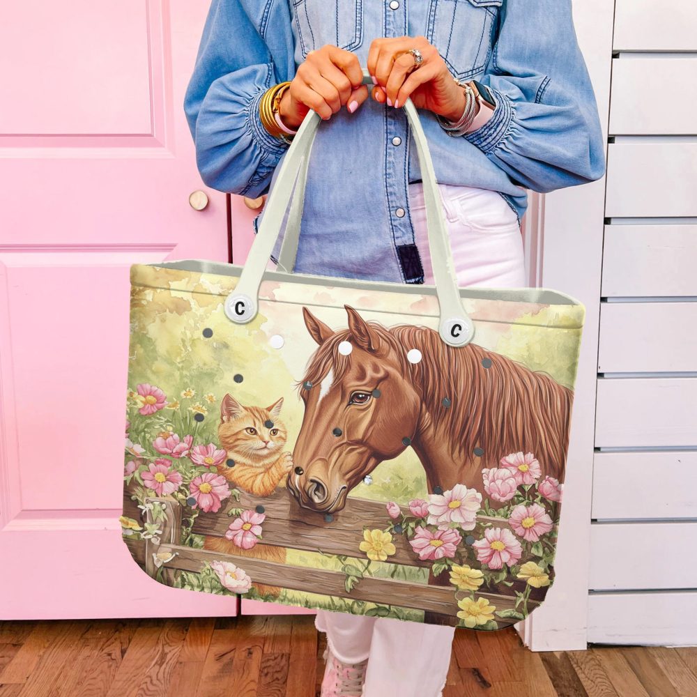 Bucket Tote Bag, Limited Edition Bogg Bag, Beach Bag Farmyard Friends - Image 5