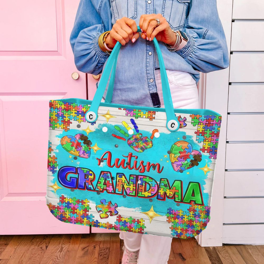 Bucket Tote Bag, Limited Edition Bogg Bag, Beach Bag Autism Grandma - Image 2
