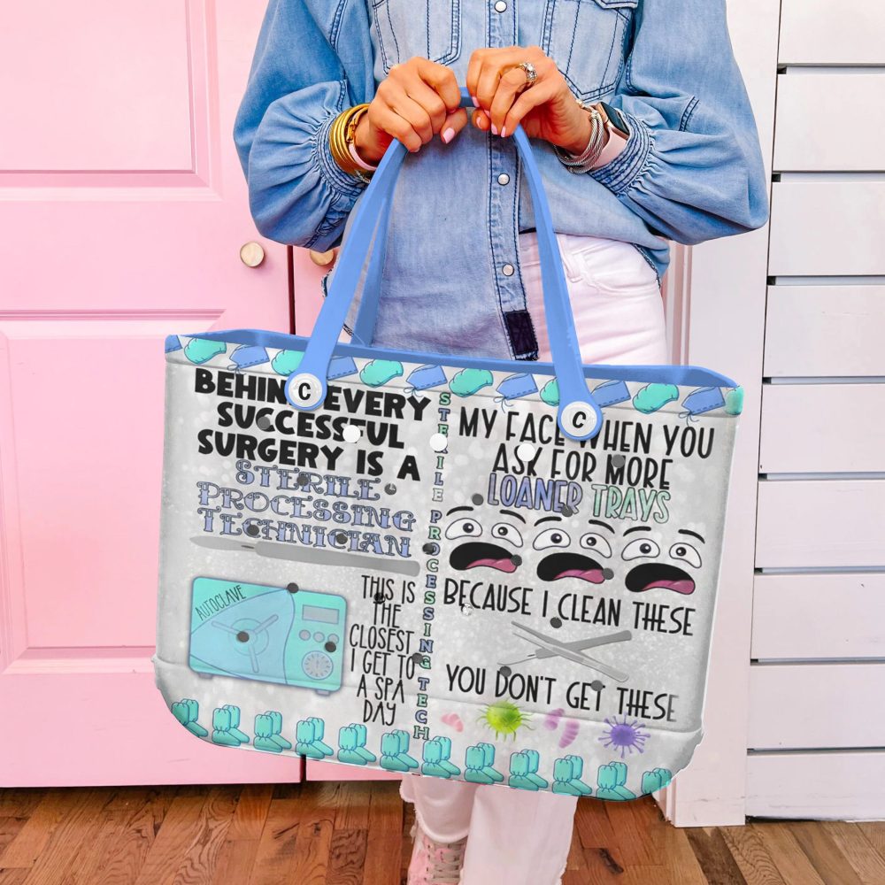 Bucket Tote Bag, Limited Edition Bogg Bag, Beach Bag Sterile Processing Tech - Image 2