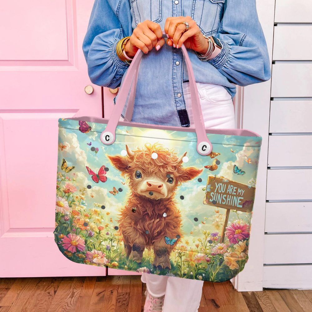 Bucket Tote Bag, Limited Edition Bogg Bag, Beach Bag Moo-Rning Sunshine - Image 4