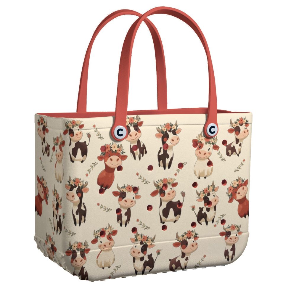 Charming Cow Print Tote Bag – Cute Farm Animal Design, Durable & Spacious For Everyday Use