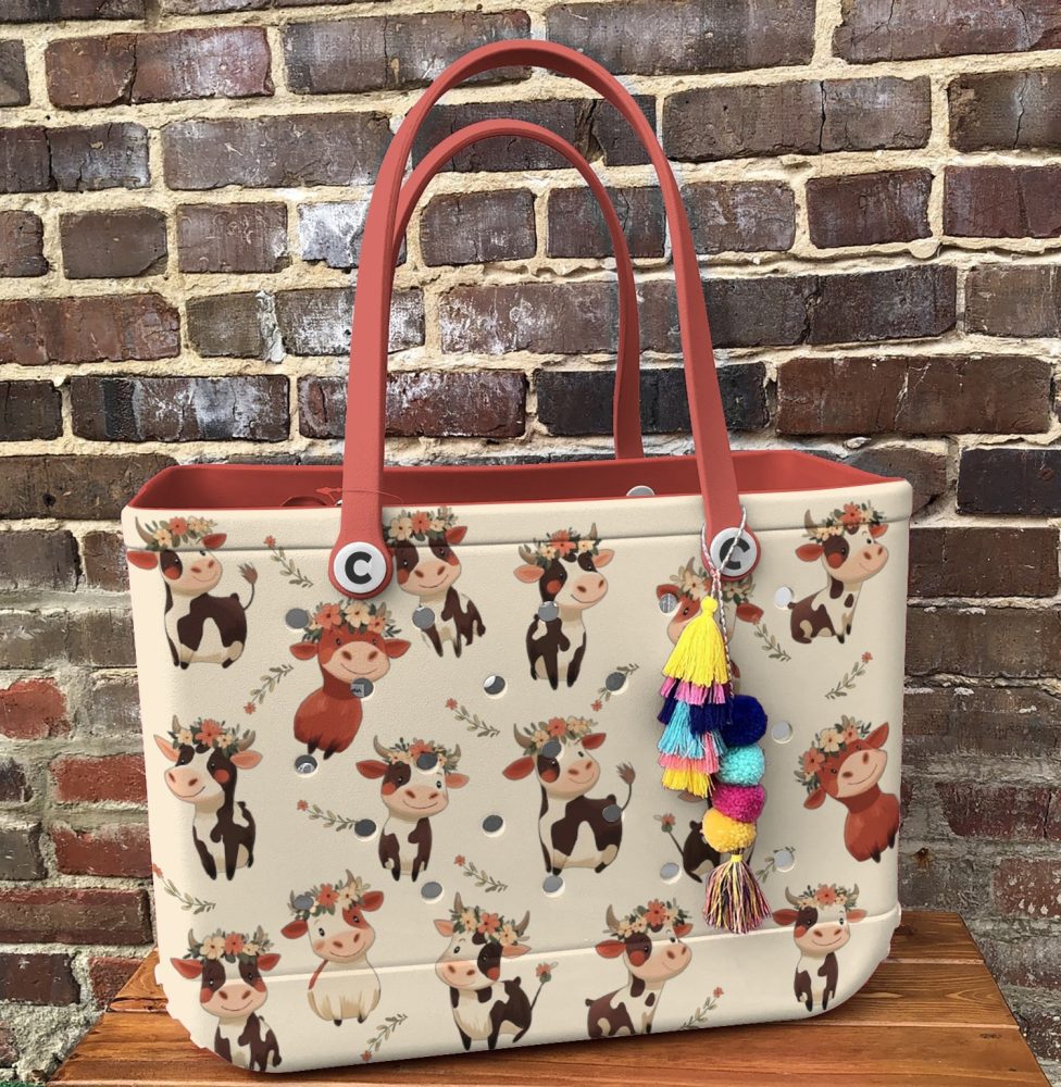 Charming Cow Print Tote Bag – Cute Farm Animal Design, Durable & Spacious For Everyday Use - Image 4