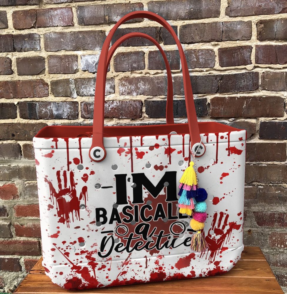 Stylish Detective Tote Bag – Unique Blood Splatter Design, Perfect Gift For Mystery Lovers - Image 4