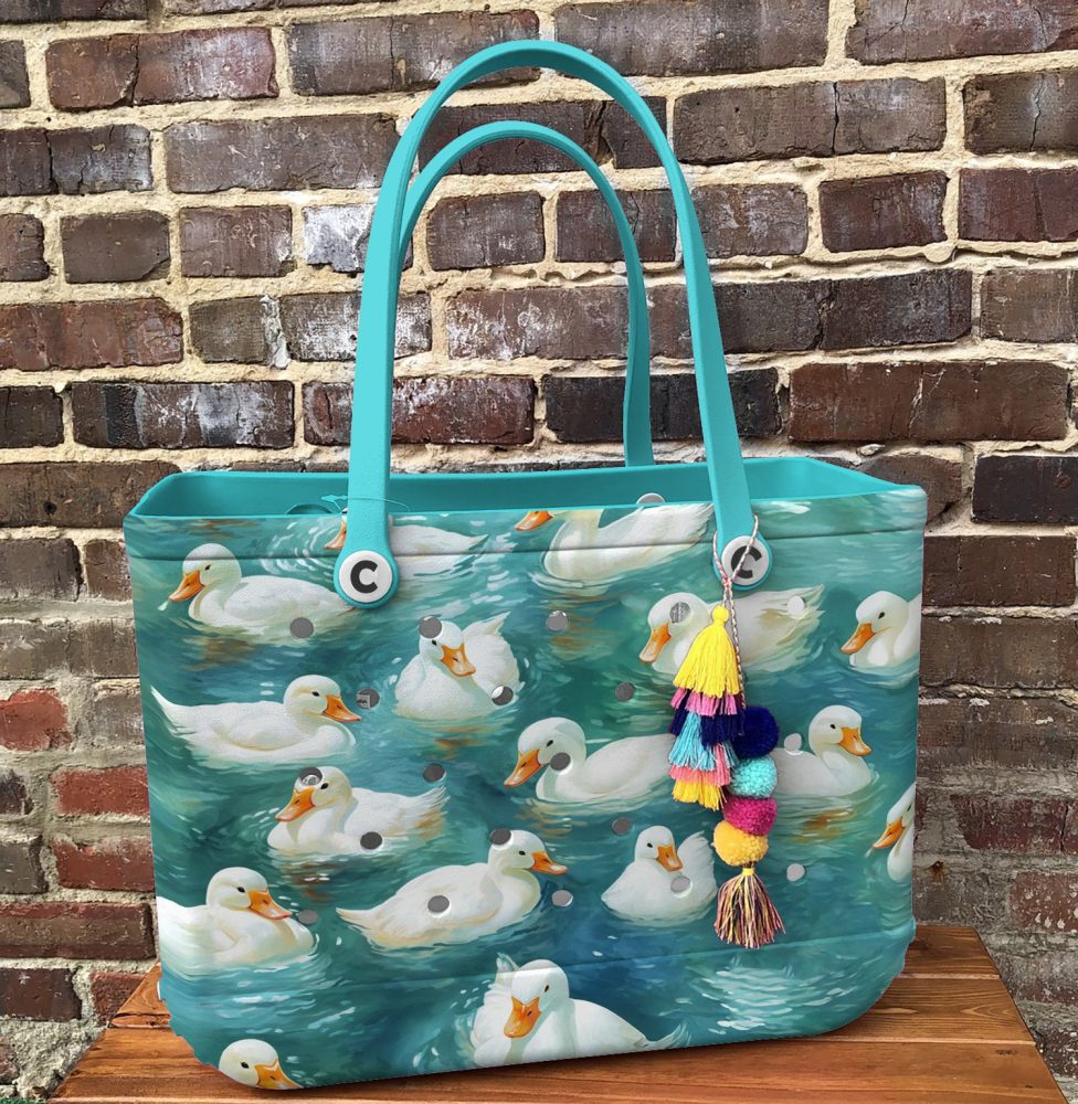 Bucket Tote Bag, Limited Edition Bogg Bag, Beach Bag Quack & Splash - Image 6