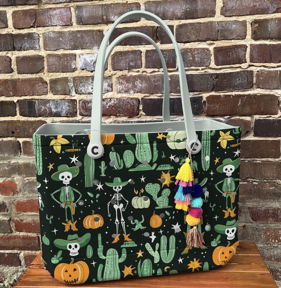 Spooky Skeleton Cactus Tote Bag – Halloween Style For Fun & Functionality! - Image 2