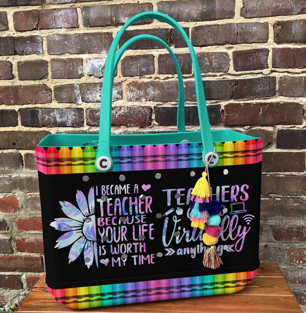 Bucket Tote Bag, Limited Edition Bogg Bag, Beach Bag Digital Classroom - Image 3