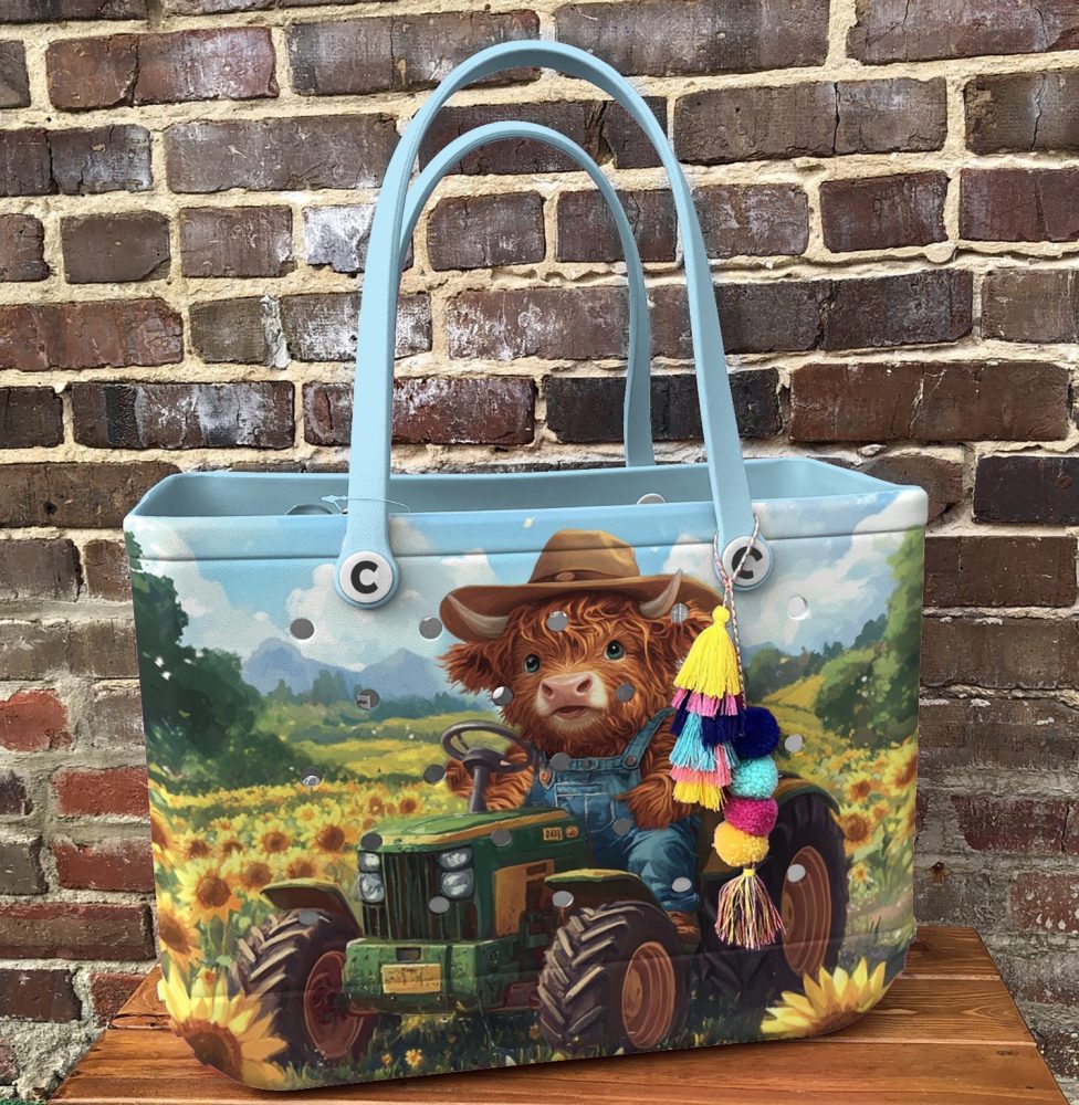 Bucket Tote Bag, Limited Edition Bogg Bag, Beach Bag Farmer Highlander - Image 5