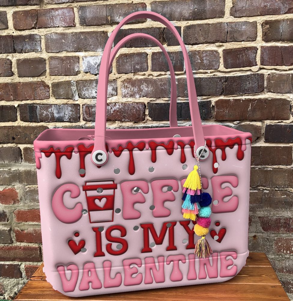 Bucket Tote Bag, Limited Edition Bogg Bag, Beach Bag Coffee Love - Image 5