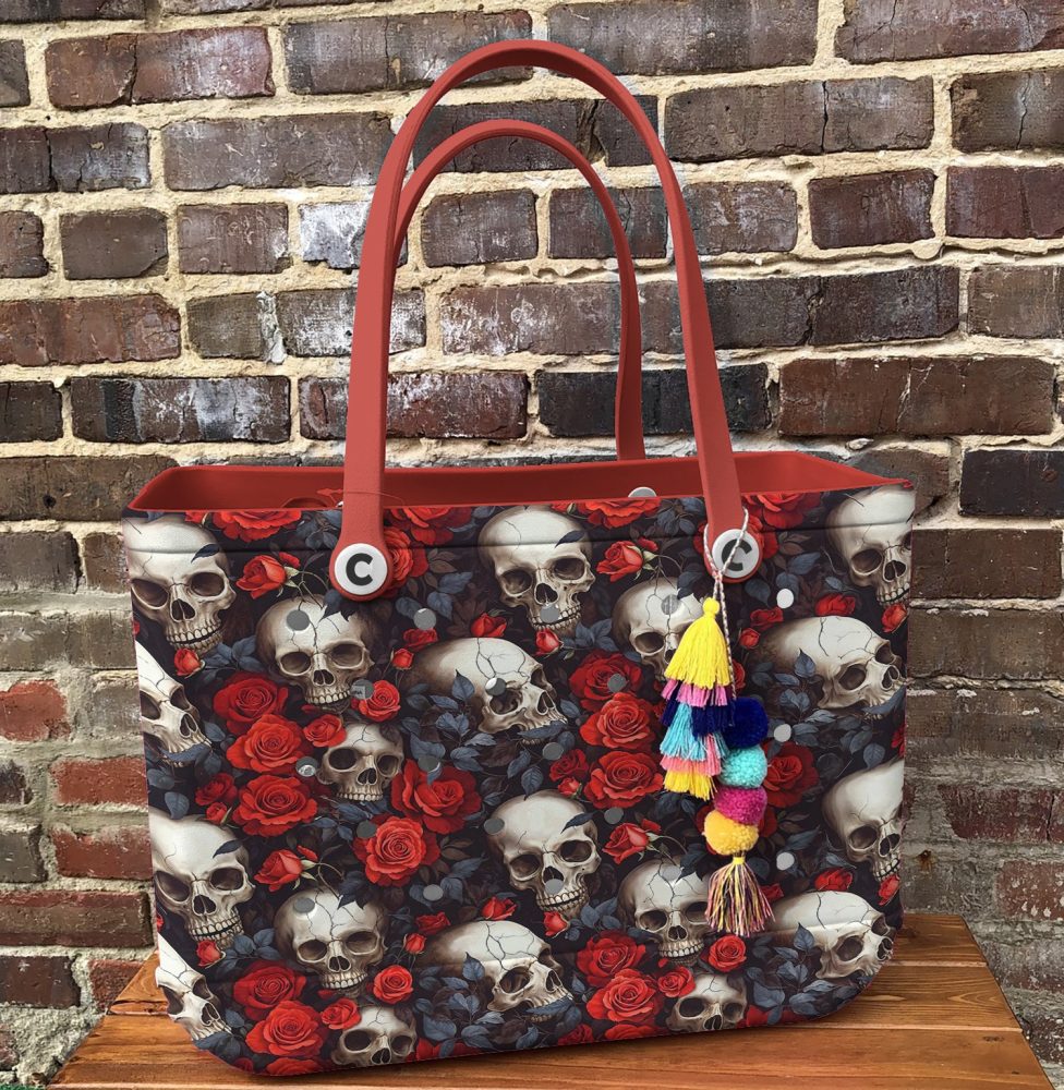 Gothic Skull & Roses Tote Bag - Stylish, Durable, Spacious For Everyday Use - Image 4