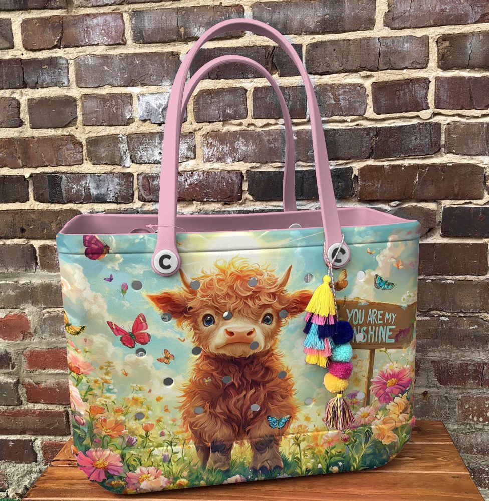 Bucket Tote Bag, Limited Edition Bogg Bag, Beach Bag Moo-Rning Sunshine - Image 5