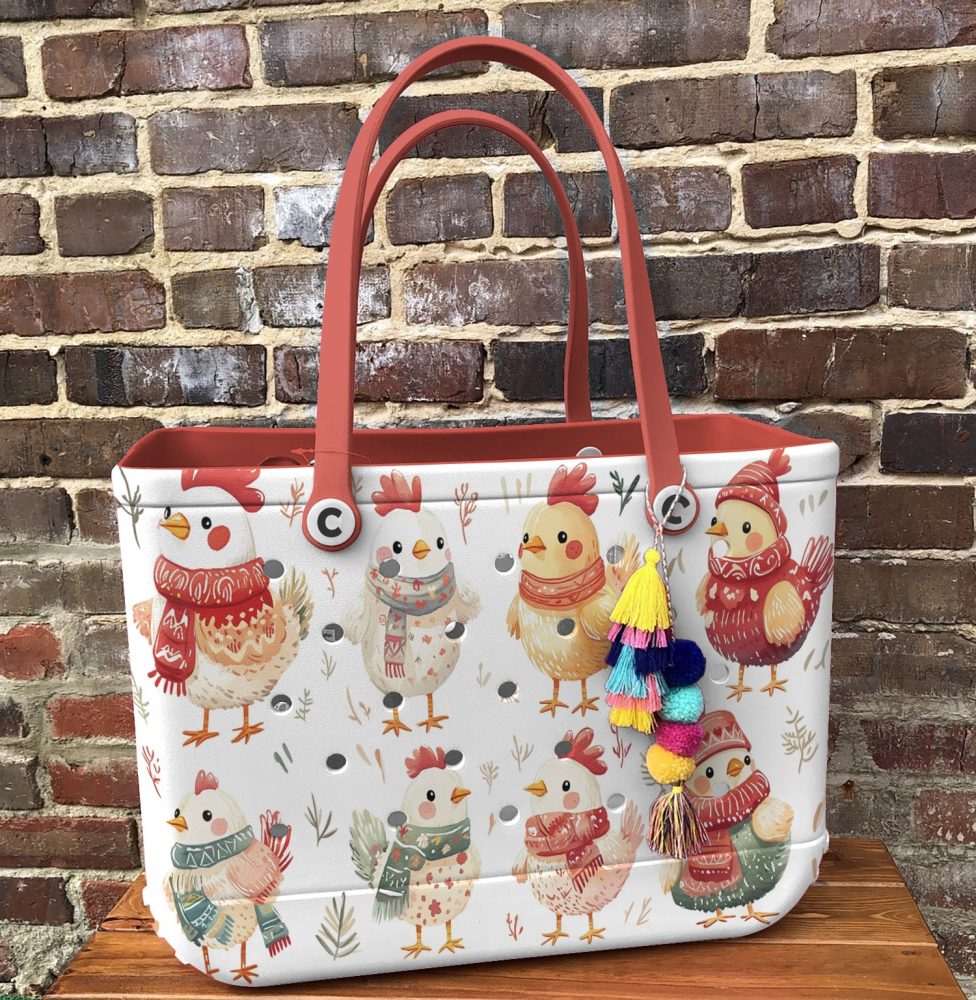 Bucket Tote Bag, Limited Edition Bogg Bag, Beach Bag Cozy Chicks - Image 4