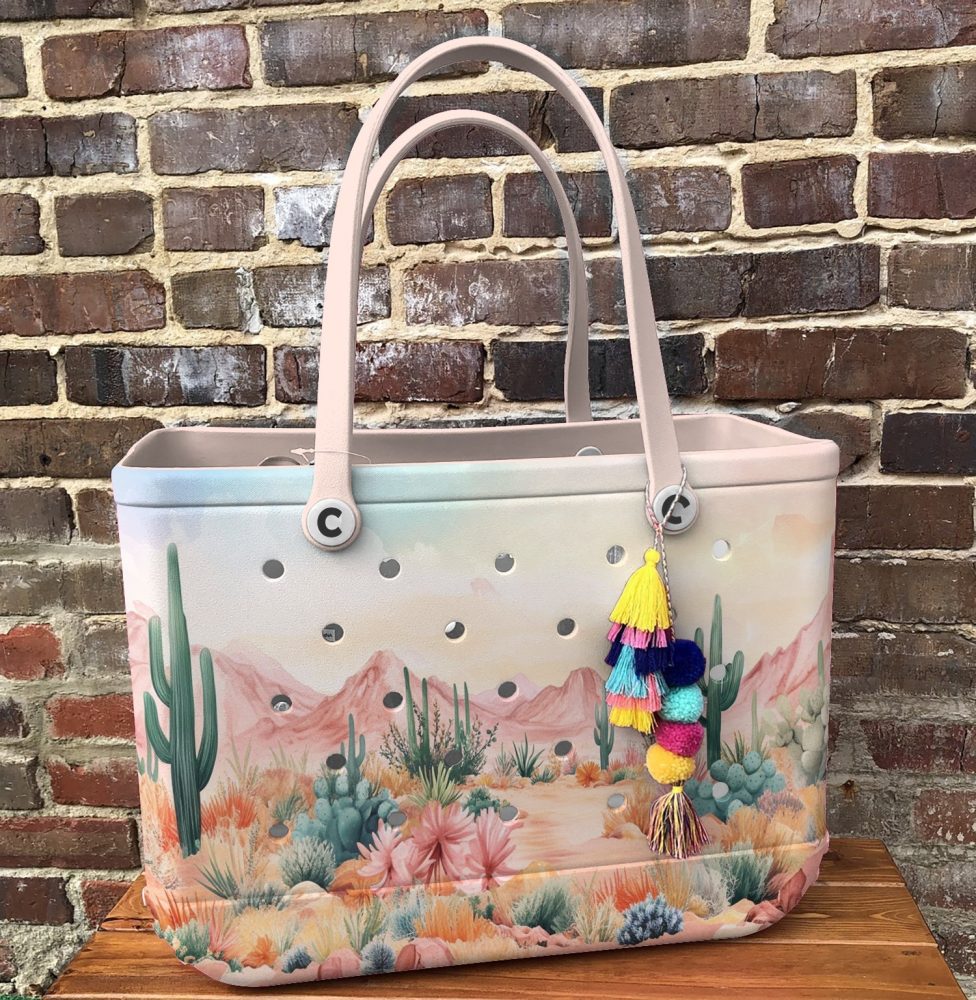 Bucket Tote Bag, Limited Edition Bogg Bag, Beach Bag Vintage Desert Dreams - Image 3