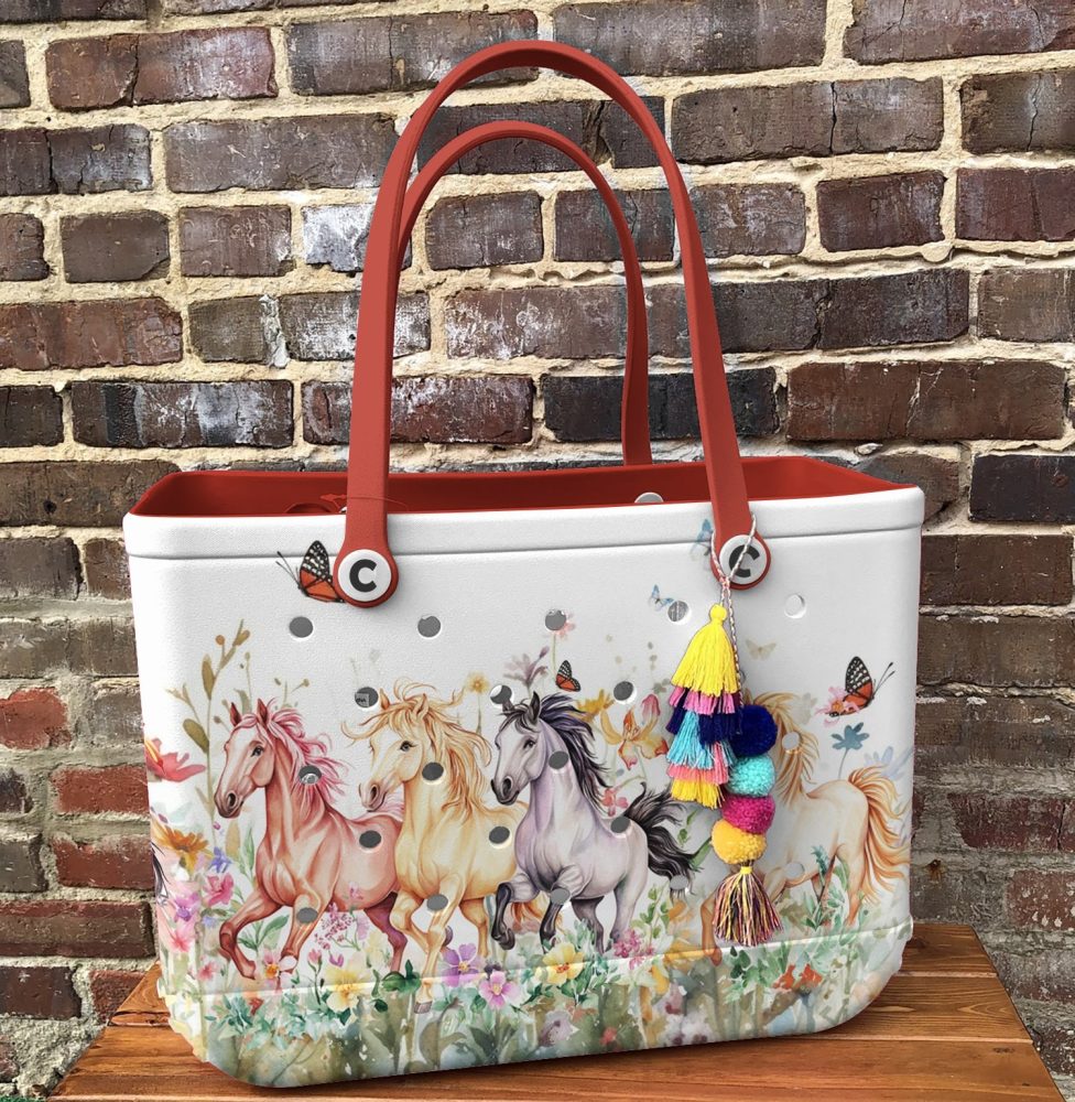 Bucket Tote Bag, Limited Edition Bogg Bag, Beach Bag Enchanted Meadow - Image 3