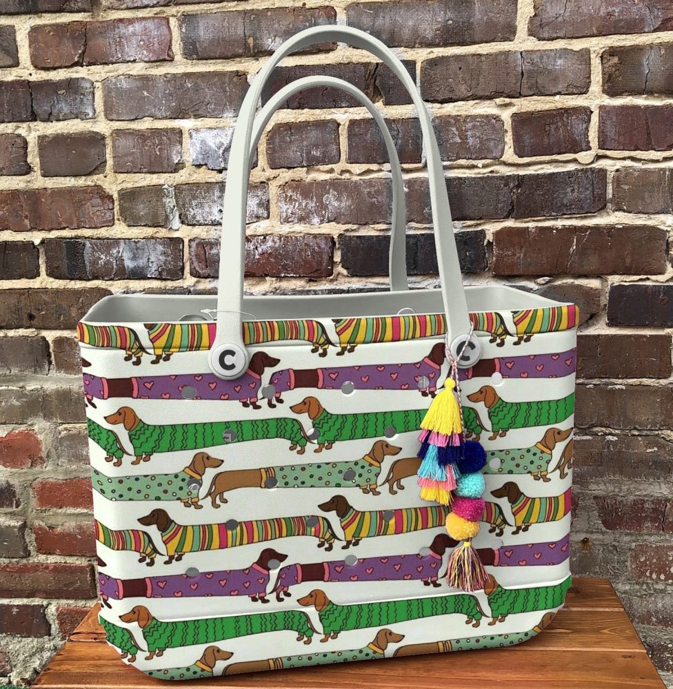 Bucket Tote Bag, Limited Edition Bogg Bag, Beach Bag Running Pup - Image 5