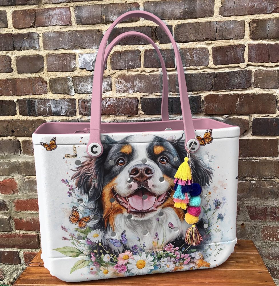 Bucket Tote Bag, Limited Edition Bogg Bag, Beach Bag Blossom Bernese - Image 4