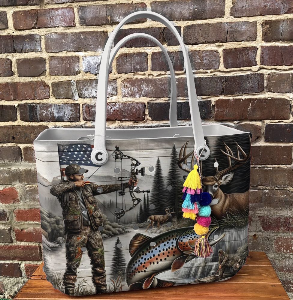 Bucket Tote Bag, Limited Edition Bogg Bag, Beach Bag Hunting Season - Image 4