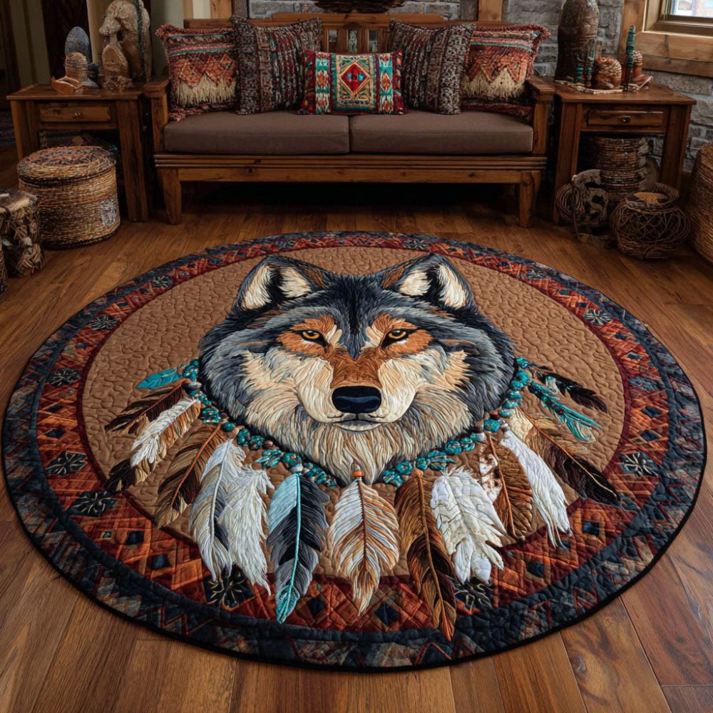 Painted Howl Quilted Round Mat