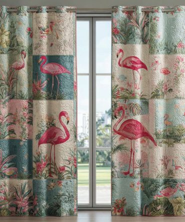 Palm And Plume Quilted Curtains