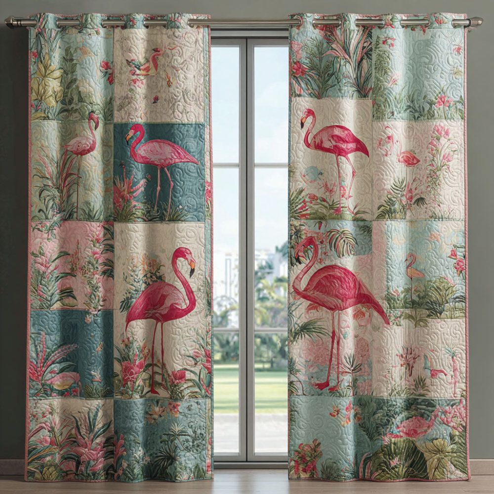 Palm And Plume Quilted Curtains