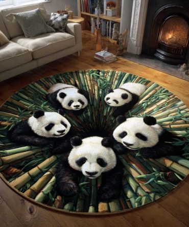 Panda Haven Quilted Round Mat