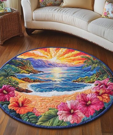 Paradise Beach Quilted Round Mat