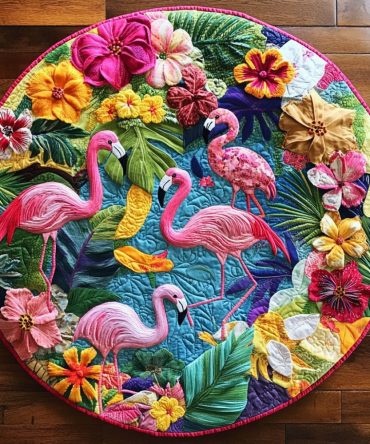 Paradise Gathering Quilted Round Mat