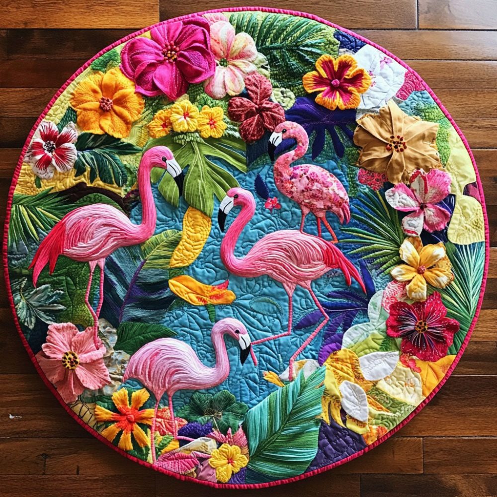 Paradise Gathering Quilted Round Mat