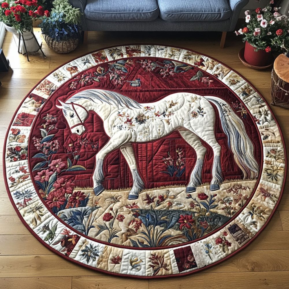 Pasture Majesty Quilted Round Mat