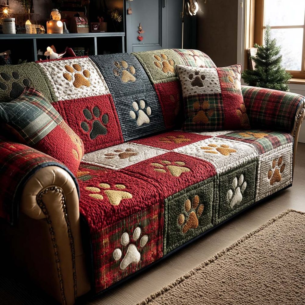 Pawliday Fun Quilted Sofa Cover
