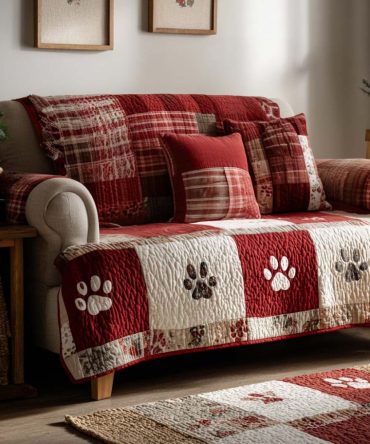 Paws Of Cheer Quilted Sofa Cover