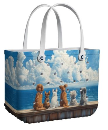 Stylish Beach Tote Bag With Cute Dog Design – Perfect For Summer Adventures!
