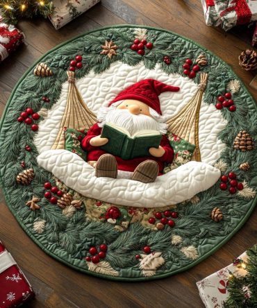 Peaceful Angel Night Quilted Round Mat