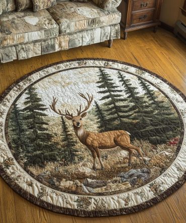 Peaceful Doe Quilted Round Mat