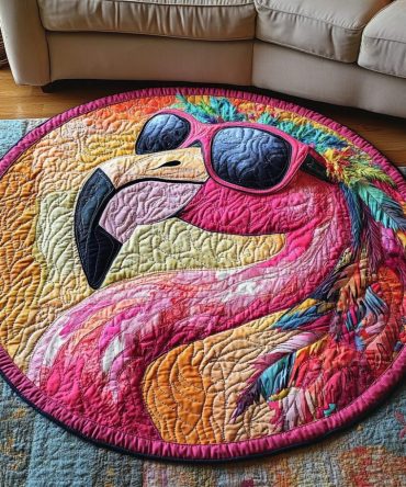 Peaceful Pink Quilted Round Mat