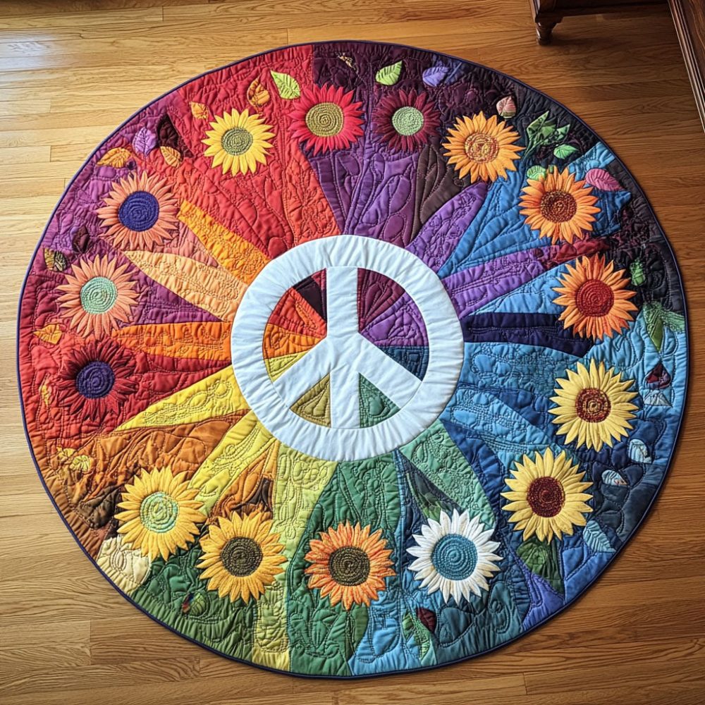 Peaceful Rays Quilted Round Mat