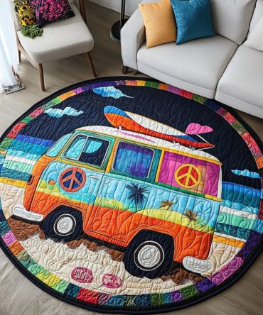 Peaceful Travels Quilted Round Mat