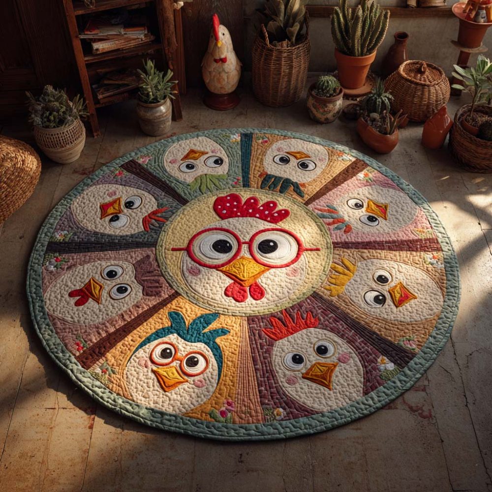 Peep Parade Quilted Round Mat