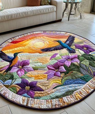 Petal Dance Quilted Round Mat