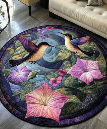 Petal Drift Quilted Round Mat