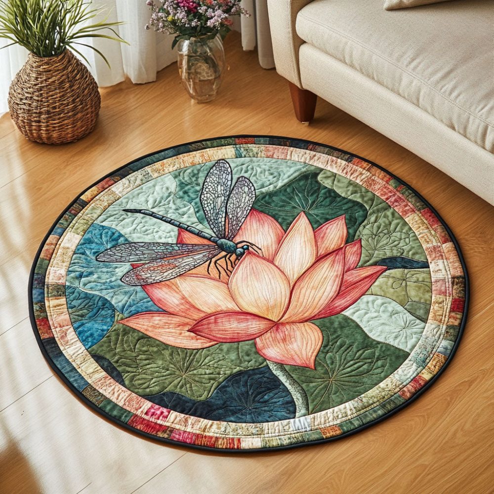 Petal Harmony Quilted Round Mat