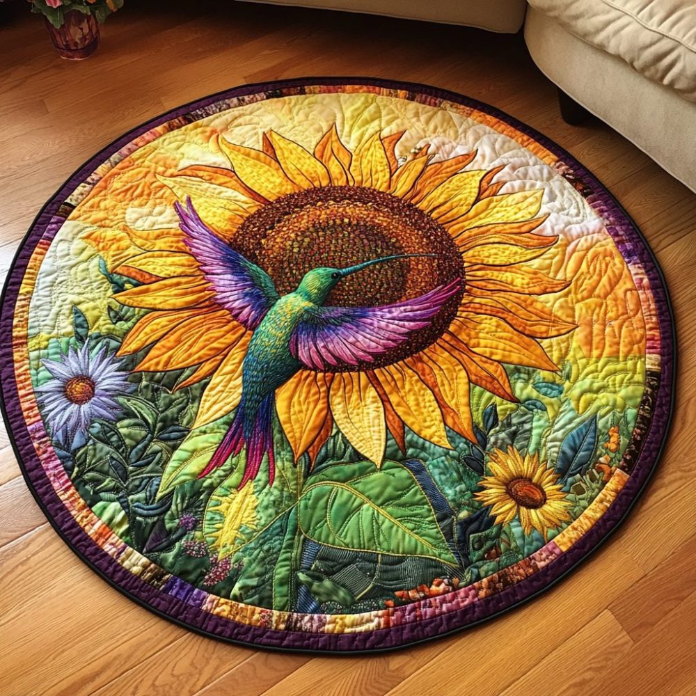 Petal Kissed Flight Quilted Round Mat