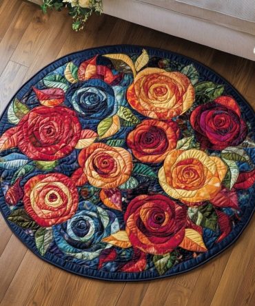 Petal Round Quilted Round Mat