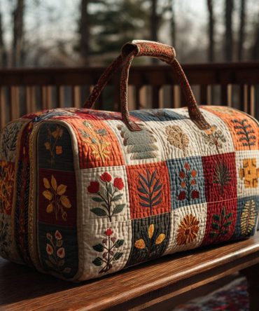 Petal Serenade Quilted Duffle Bag