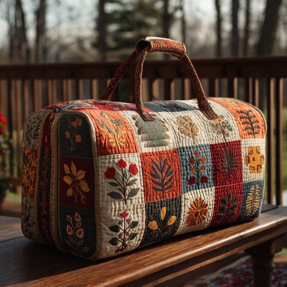 Petal Serenade Quilted Duffle Bag