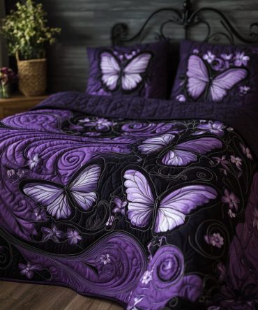 Petal Wings 3-Piece Quilted Bedding Set