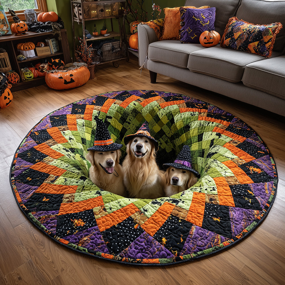 Phantom Golden Quilted Round Mat