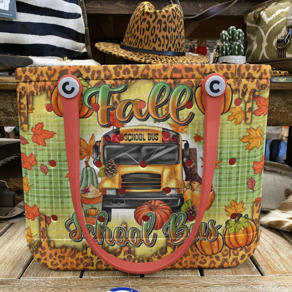 Autumn Harvest Tote Bag - Fall School Bus Design, Perfect For Seasonal Shopping - Image 6