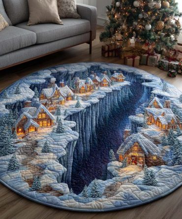 Pine Descent Quilted Round Mat